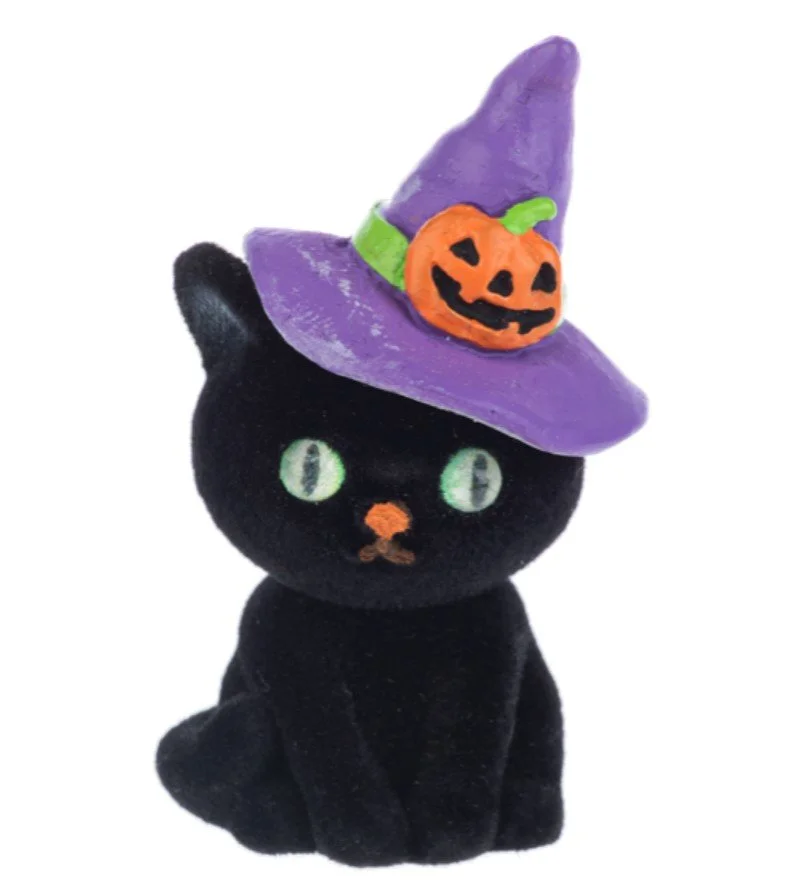 The Lucky Little Halloween Cat Charms in a Basket by Ganz