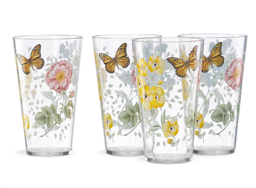 Lenox Butterfly Meadow Acrylic 4-Piece Highball Glass Set