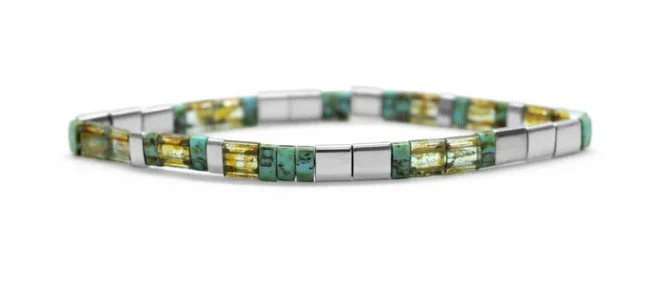 Skylar Paige - EMPOWERED - Morse Code Tila Beaded Bracelet - Awesome Like Agate
