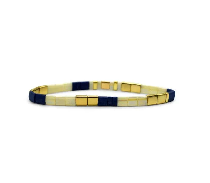 Skylar Paige - DOG MOM  - Morse Code Tila Beaded Bracelet