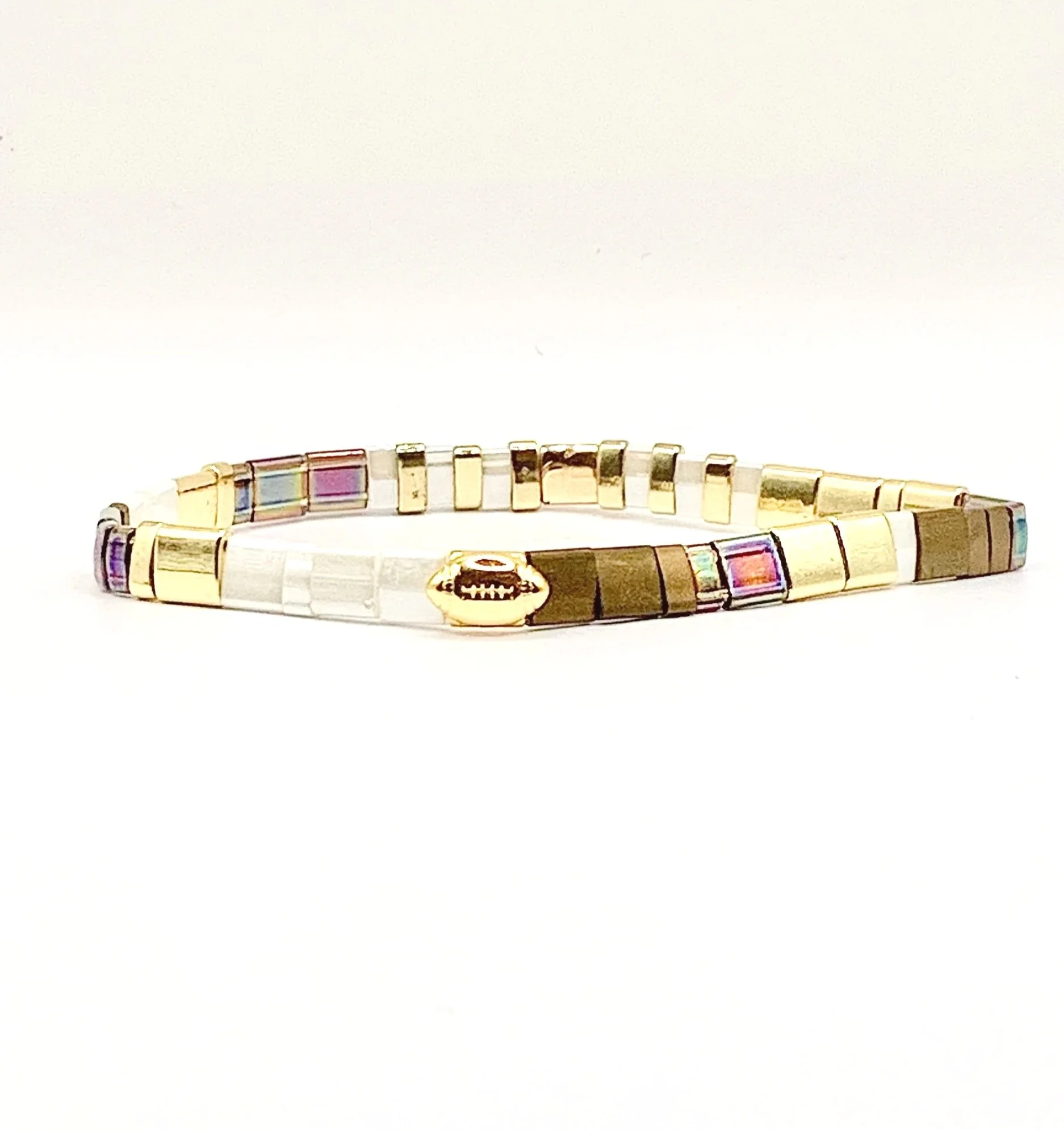 Skylar Paige - GAME DAY - Morse Code Tila Beaded Bracelet