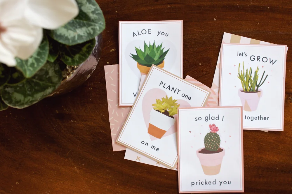 Free Printable Succulent Valentines Emorie Kidder