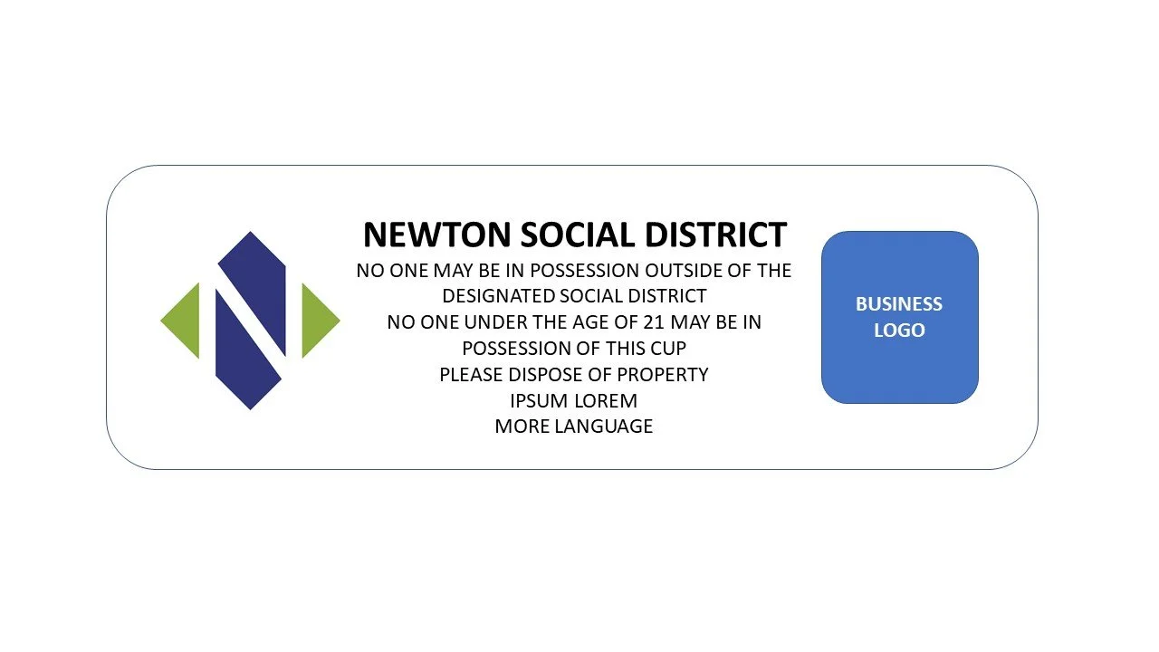 Newton Social District logo designed for each participating business to add their logo
