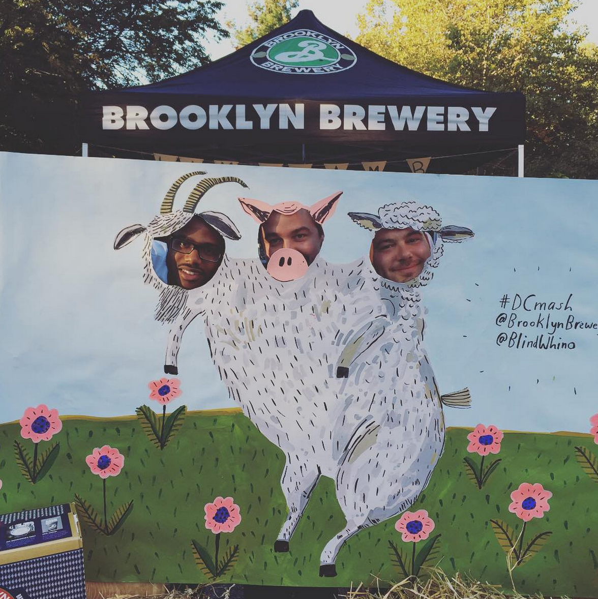Photo by Brooklyn Brewery of the backdrop/ photo prop I made for there Three Headed Beast event in DC.