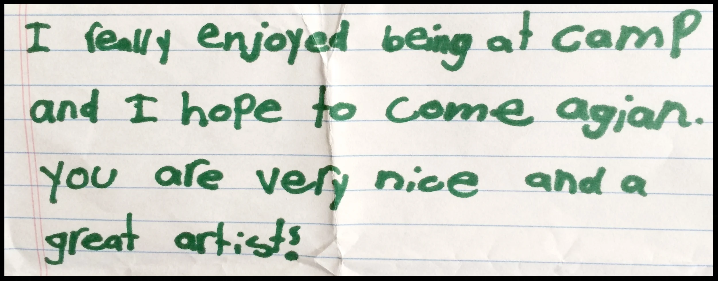 - - From camper Becky I.