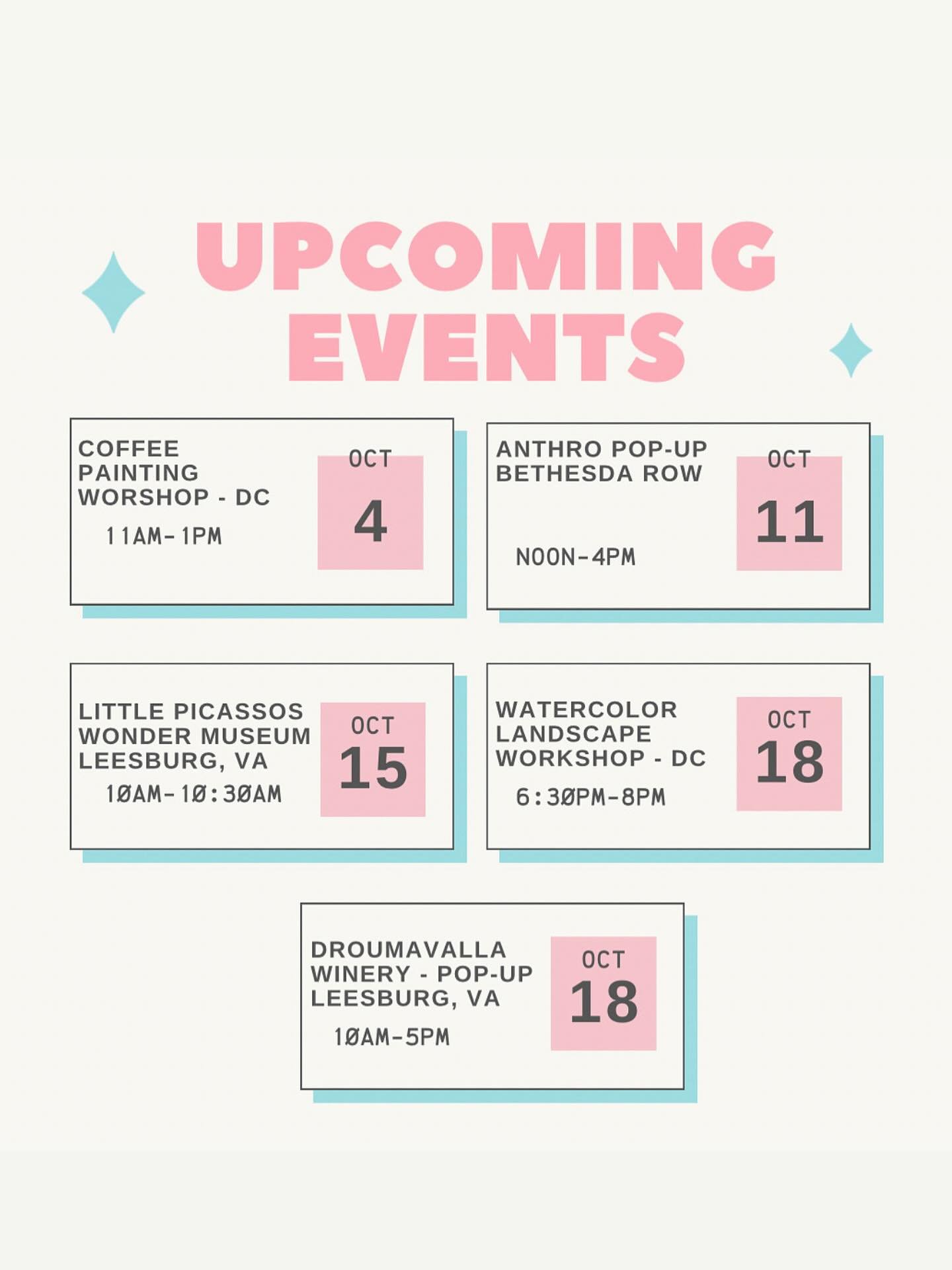New month! New workshops and pop-up coming your way! Looking forward to meeting many new faces in person and connecting with old friends too! Thank you for being here, thank you for supporting this tiny little corner of the world. 
&bull;
All registr