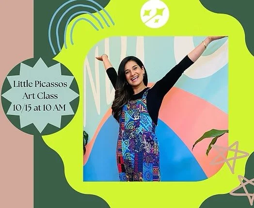 🚀Come join me with your littles ages 18 months to 5 years old at the @wonder_leesburg Children&rsquo;s Museum on 10/15! 🚀
&bull;
Blast off into a universe of color and creativity! In this Little Picasso workshop, young artists will explore how colo