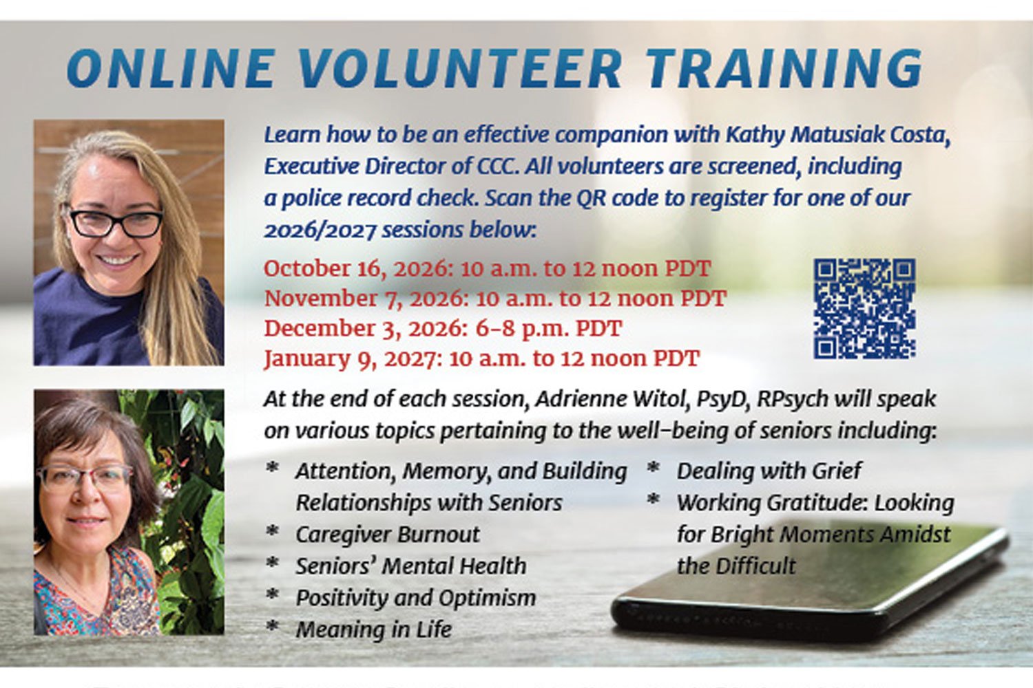 Online Volunteer Training – Seniors Calling Service