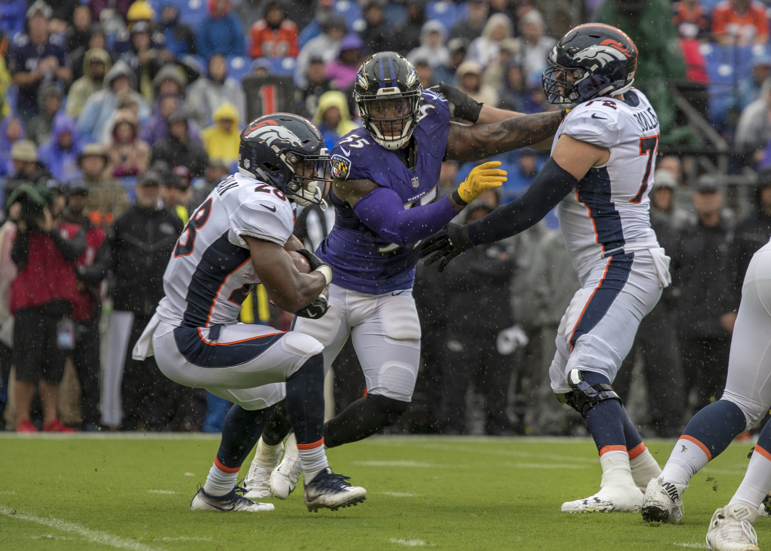 when the Denver Broncos played the Baltimore Ravens at M&T Bank Stadium in Baltimore, MD on Sept 23, 2018. (Christian Jenkins/National Football League)