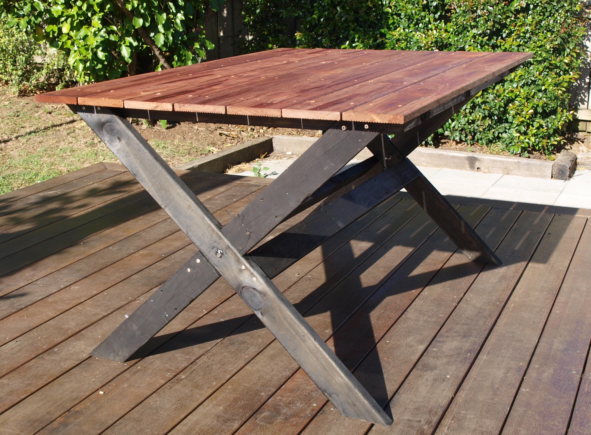 Diy Project Outdoor Cross Base Table Pearson Projects