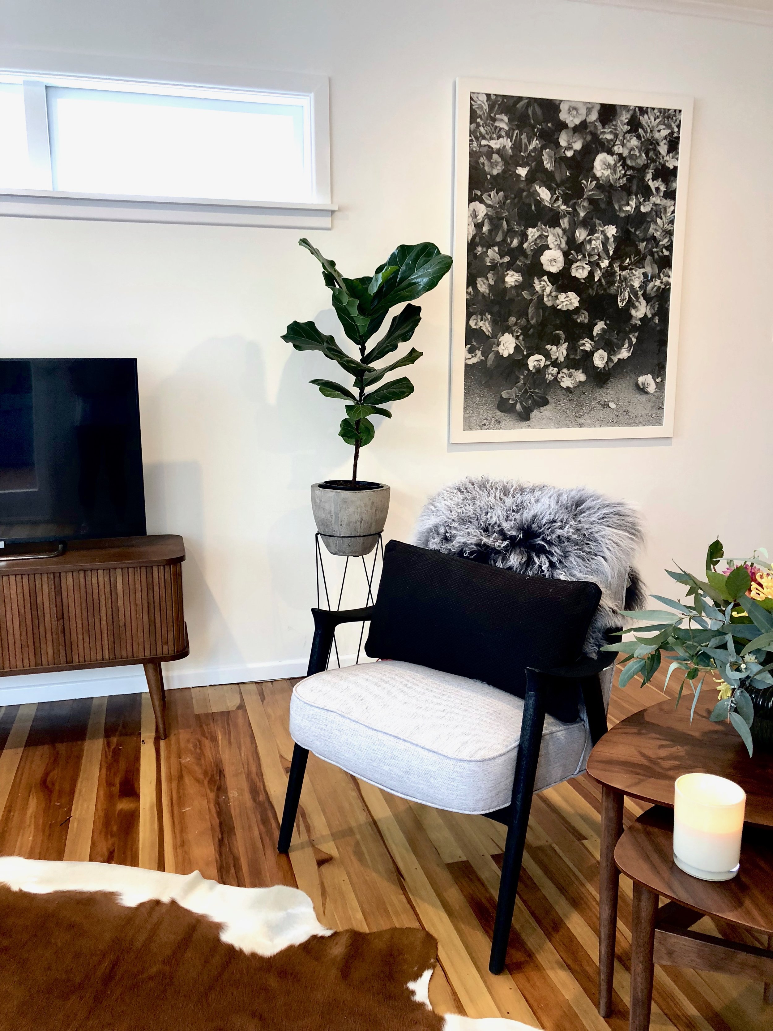 Pearson and Projects Living Room Reveal Armchair Mid Century Floral Art.jpg