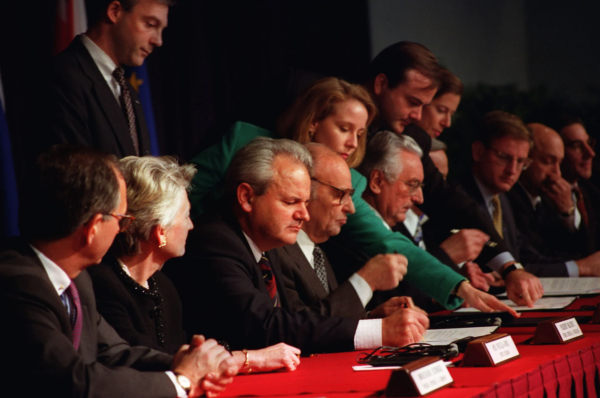 Signing of the Dayton Agreement, Picture by U.S. Air Force/Staff Sgt. Brian Schlumbohm