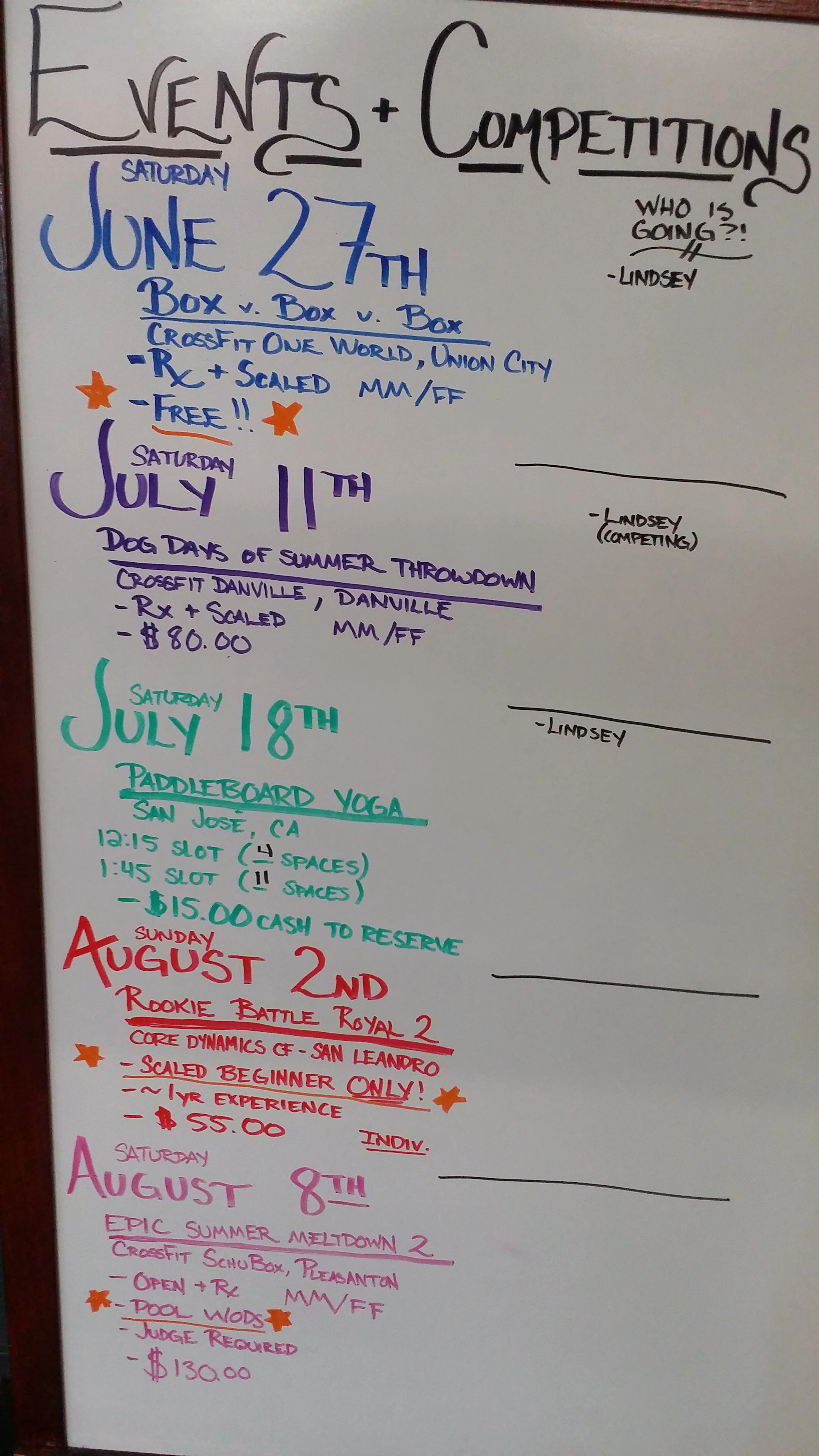 SUMMER COMPETITIONS!