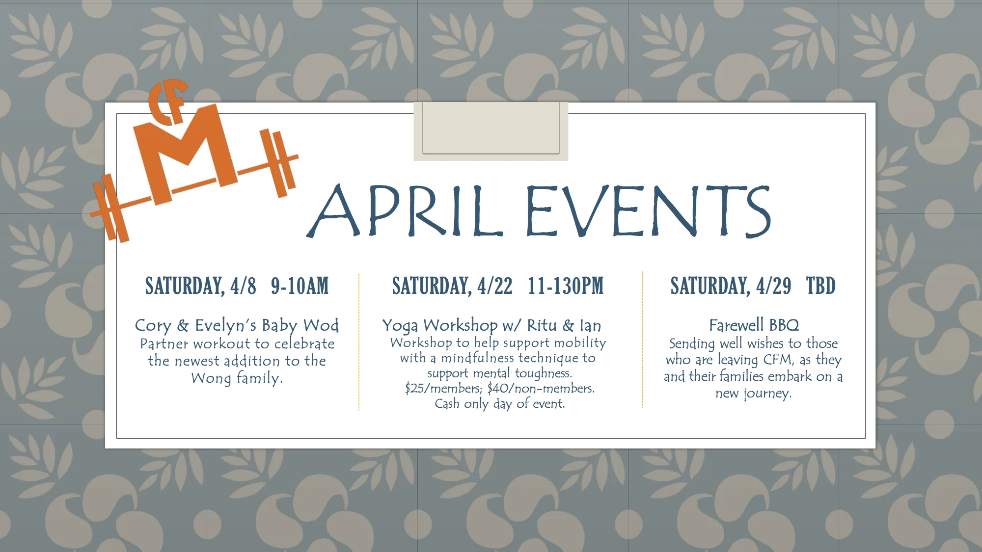 April Events!