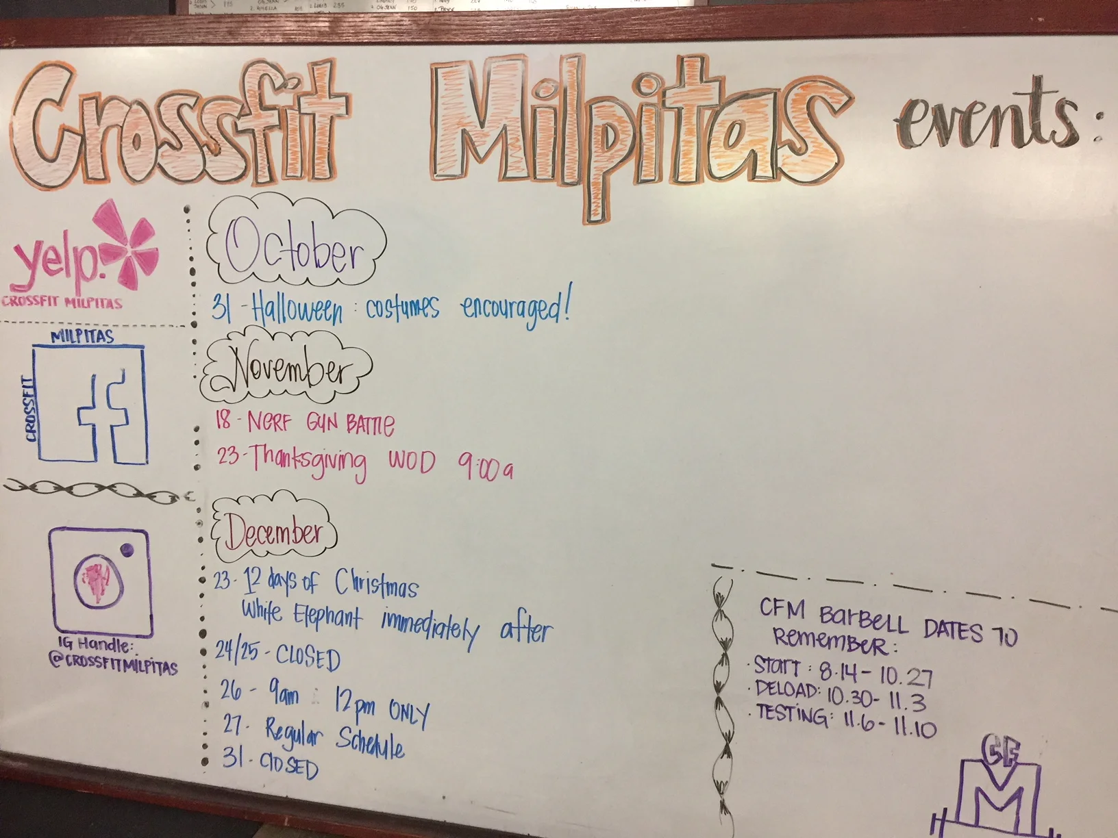 Upcoming Events & Holiday Schedule