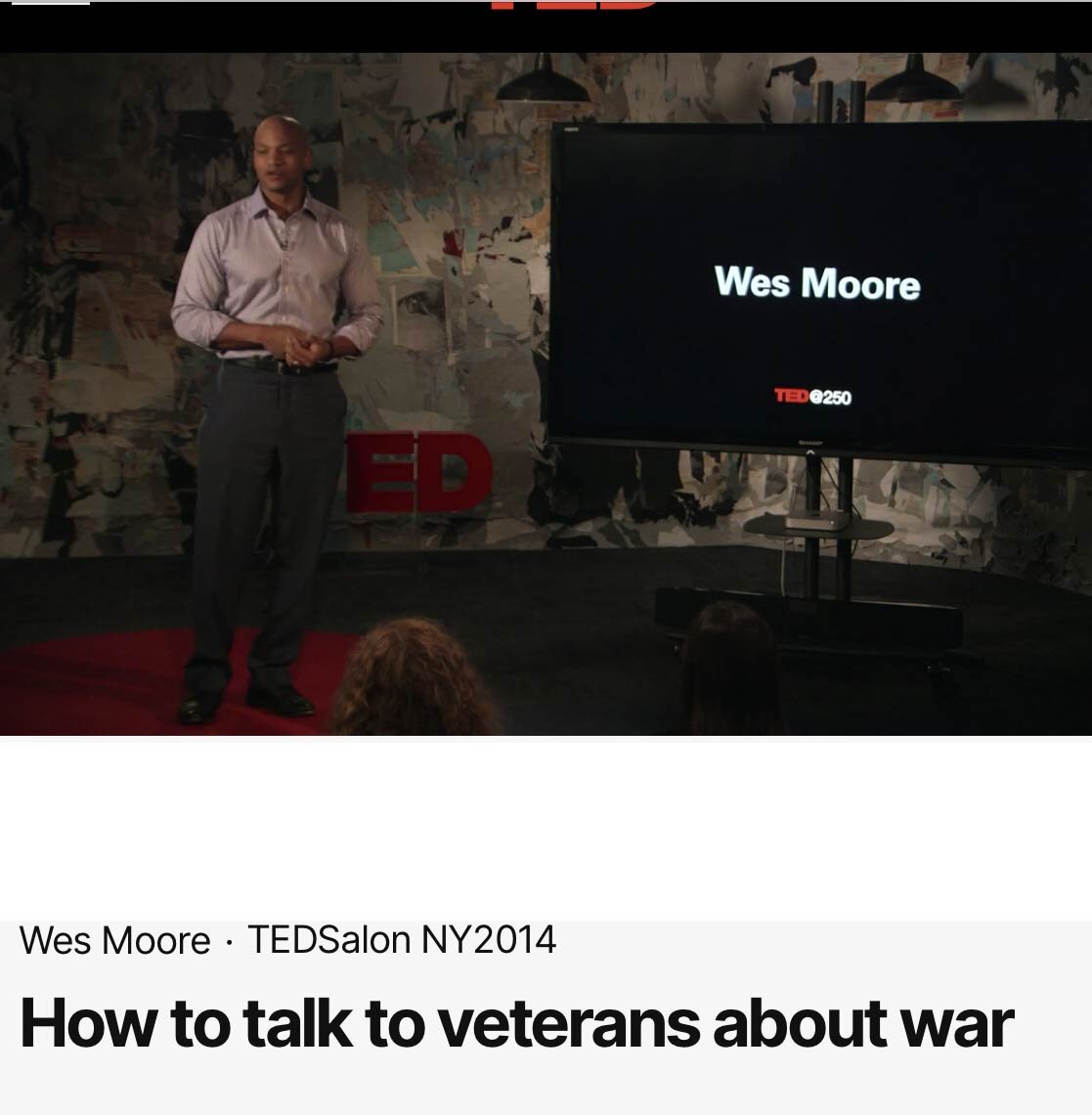 TED TALK- by Wes Moore
