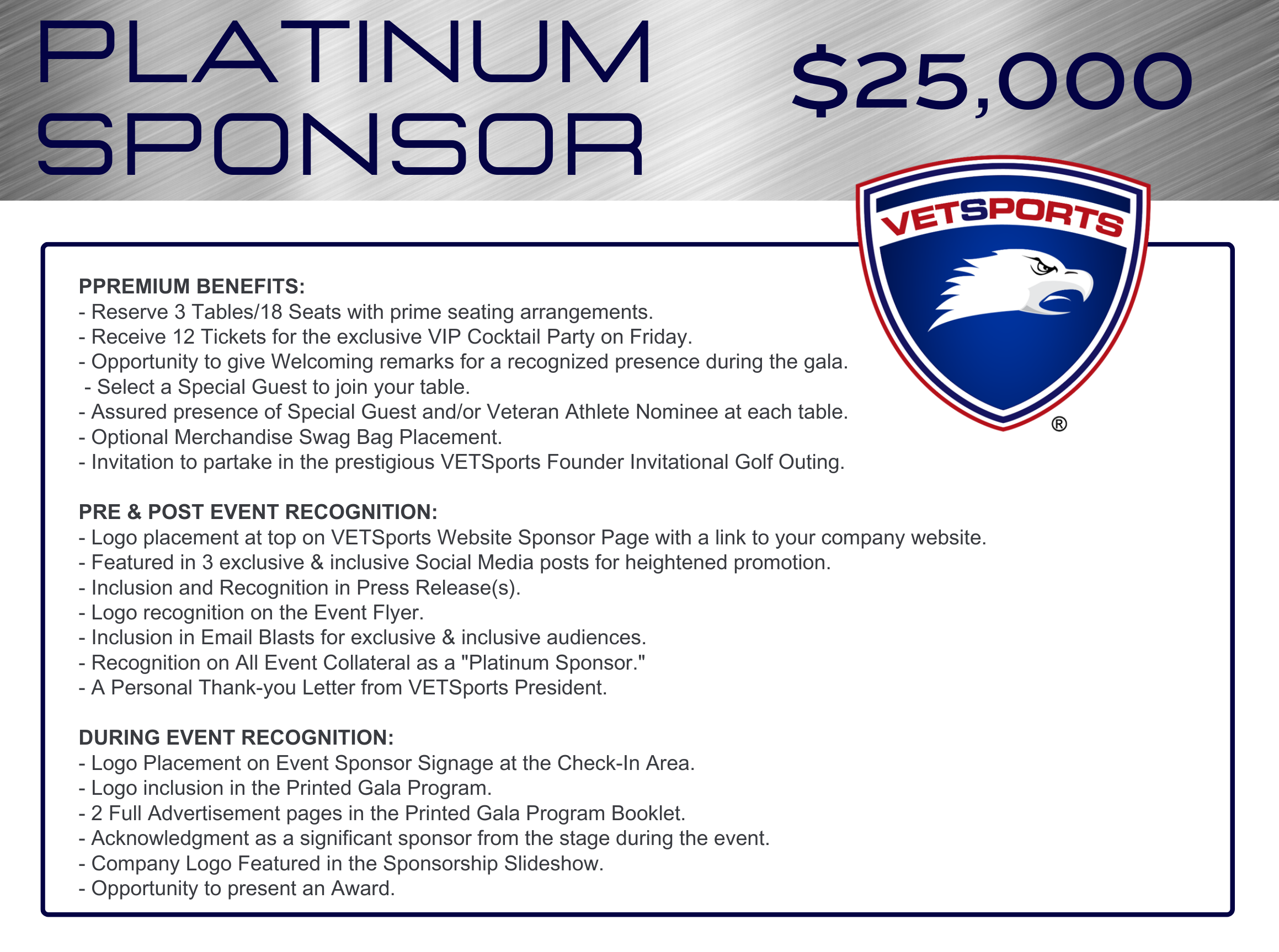 Gala Sponsorship — VETSports