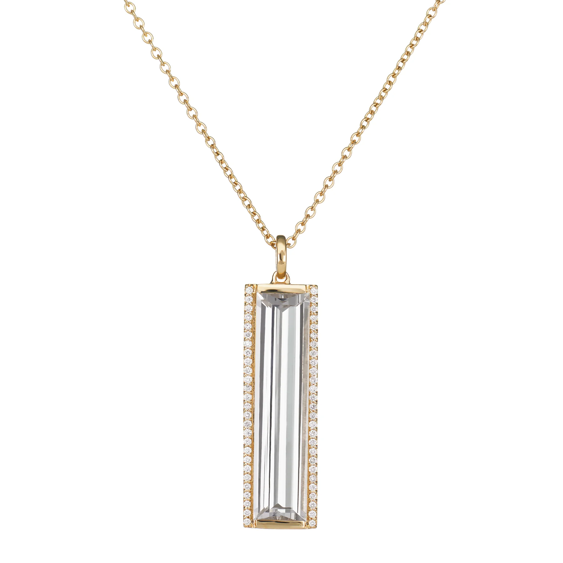 Rosebud Vertical Bar Necklace with 