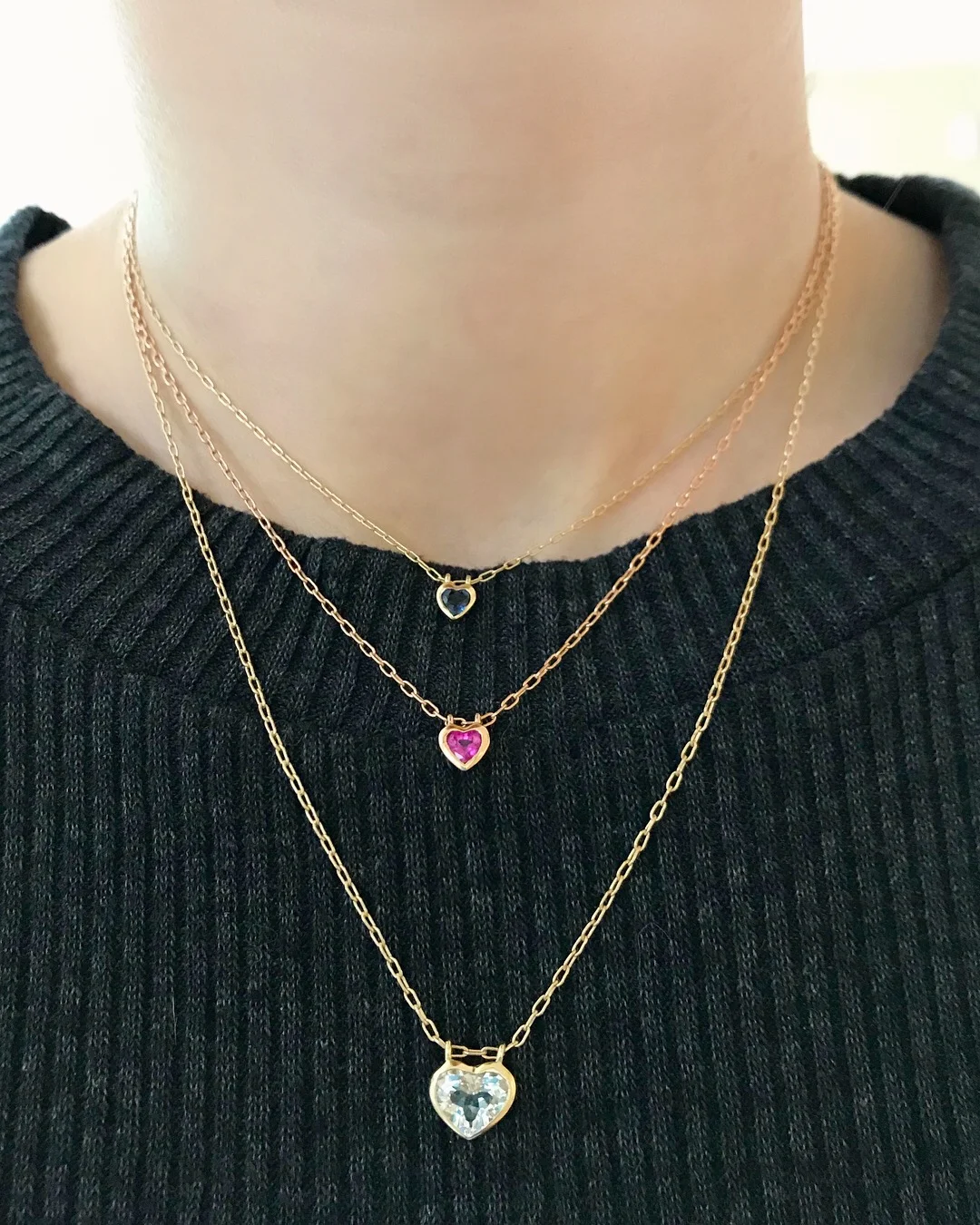 Cirque Large Bezel Heart Necklace with 