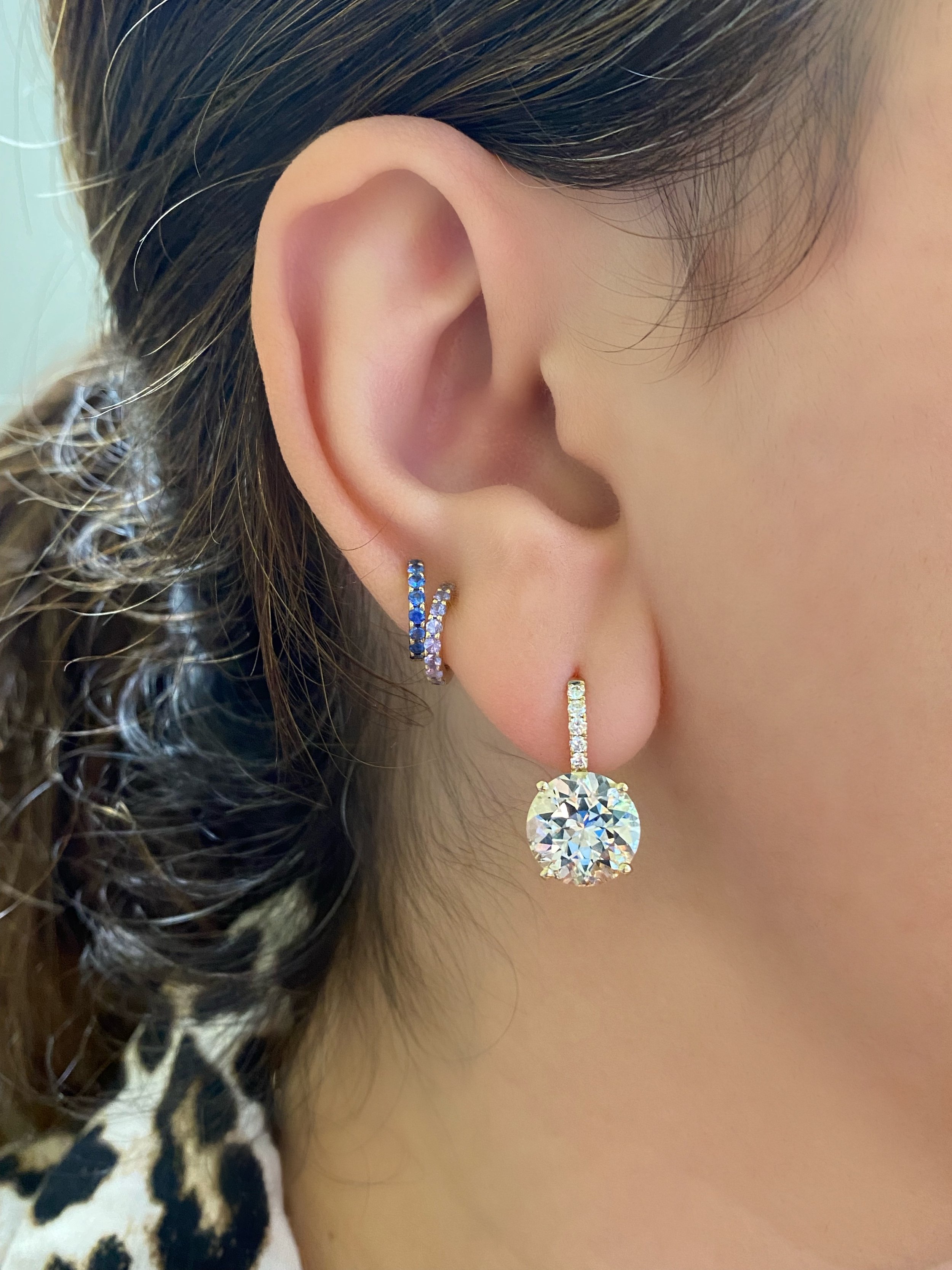 Baguette Diamond Lever-Back Earrings - Nuha Jewelers