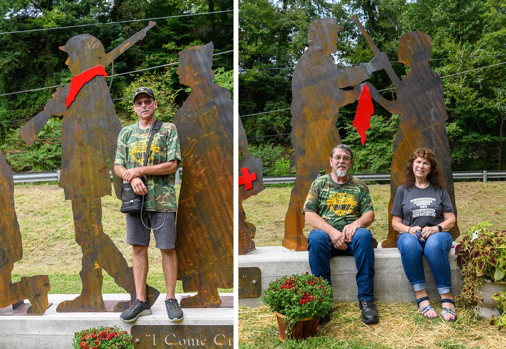 Clothier monument + the community members who posed for the silhouettes  |  photo by Dylan Vidovich