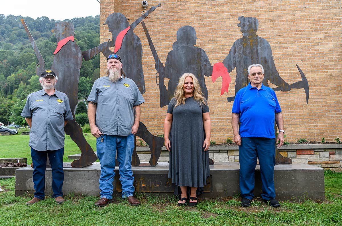 Marmet monument + the community members who posed for the silhouettes  |  photo by Dylan Vidovich