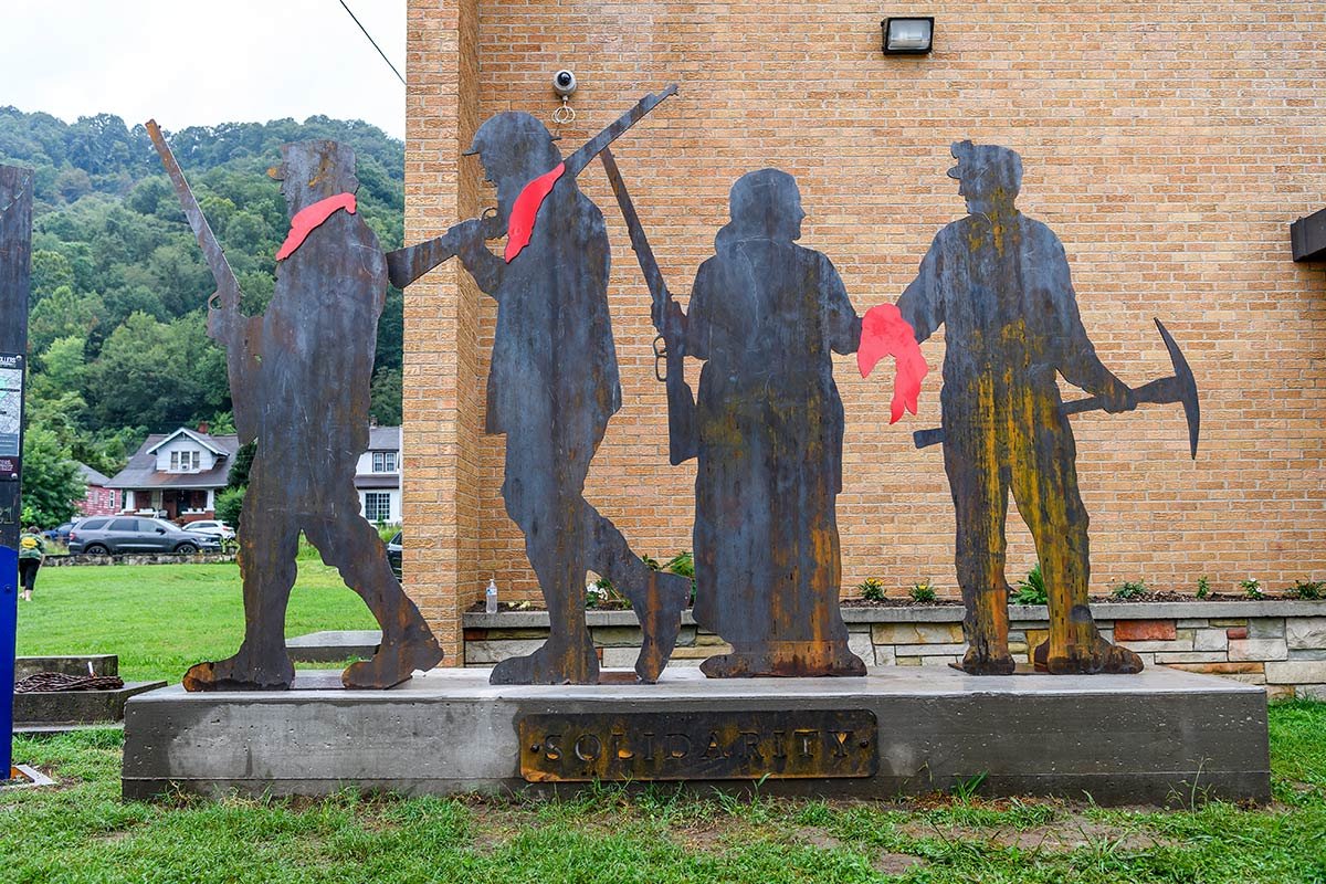 Monument in front of the George Buckley Community Center in Marmet, WV  |  photo by Dylan Vidovich