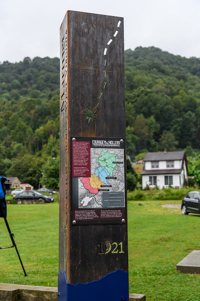 Placemarker signage in front of the George Buckley Community Center in Marmet, WV  |  photo by Dylan Vidovich