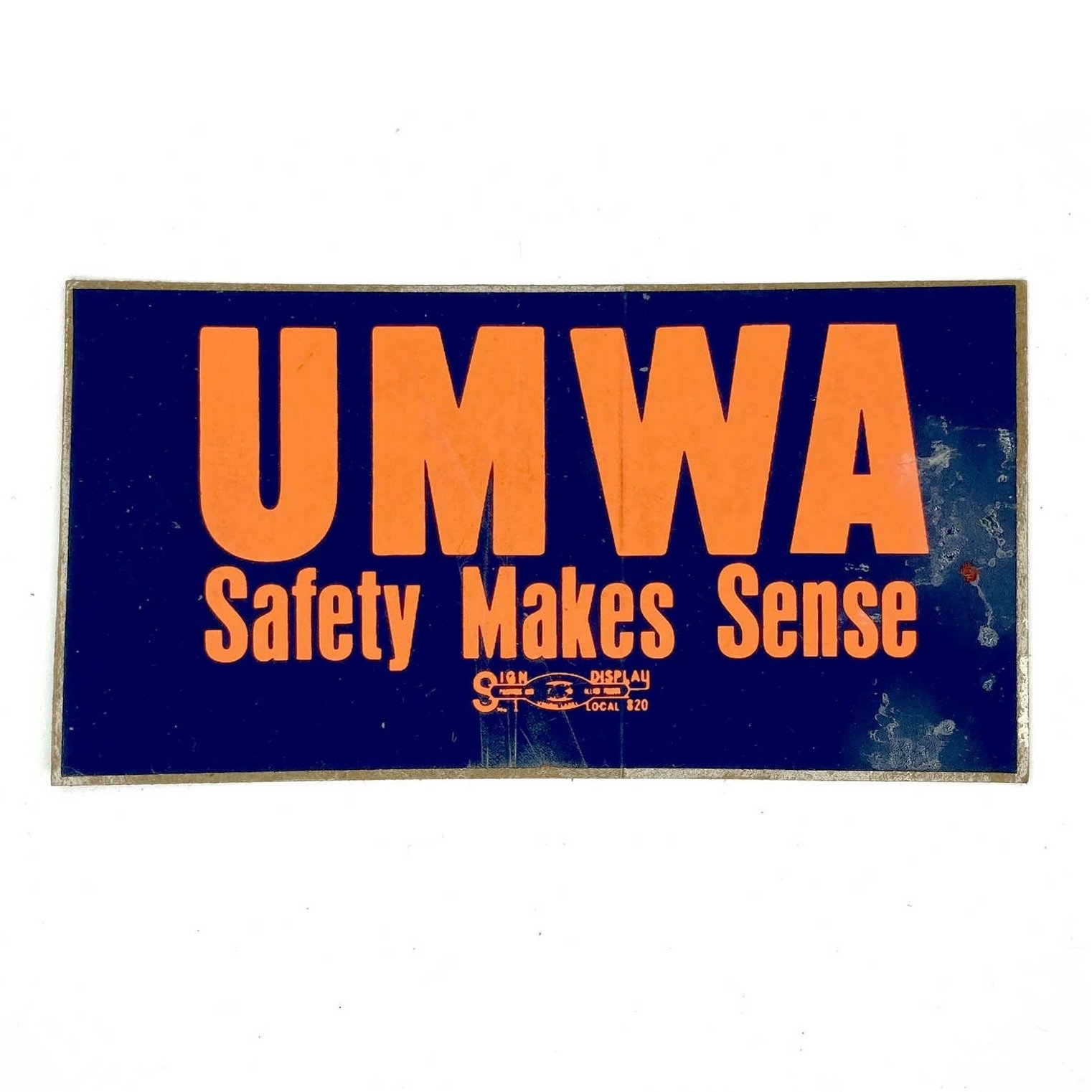 Safety Makes Sense! @umwaunion sticker from our collection, date unknown. Note the prominent &ldquo;union bug&rdquo; on this sticker, attributing the printing to the International Union of Painters and Allied Trades (IUPAT) Sign &amp; Display Workers