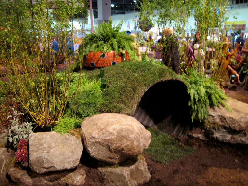 A corrugated metal tube forms a perfect tunnel to hide in.
