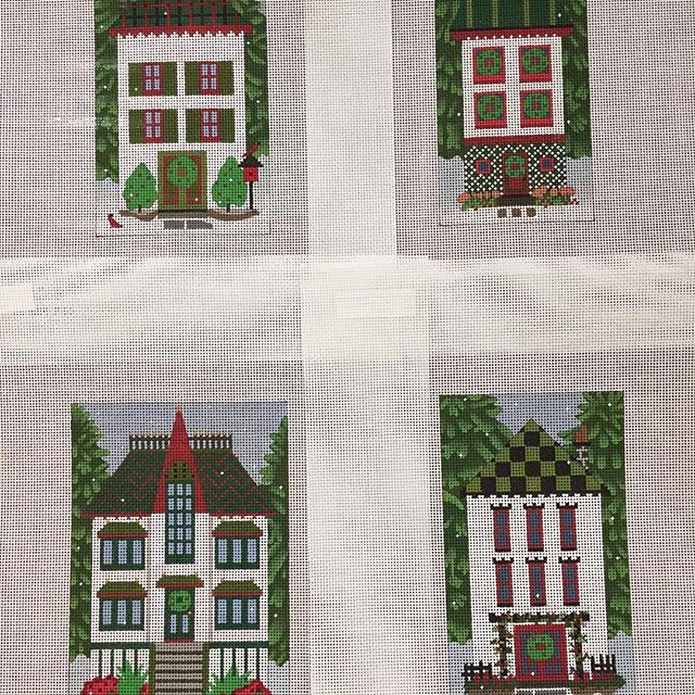 Adorable Christmas houses by Melissa Shirley  #melissashirleydesigns #springneedlepointshow