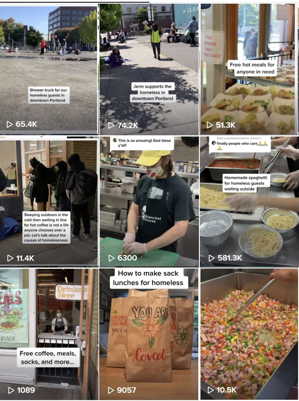 TikTok videos for Blanchet House