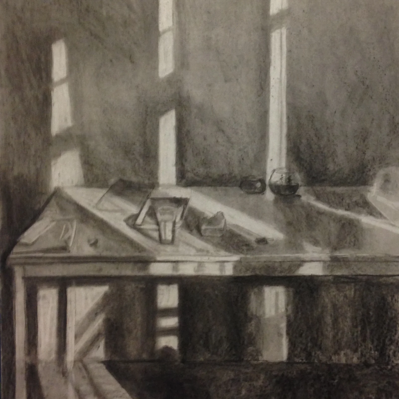 Scaling Up pt. 1, Charcoal on paper, 40x40"