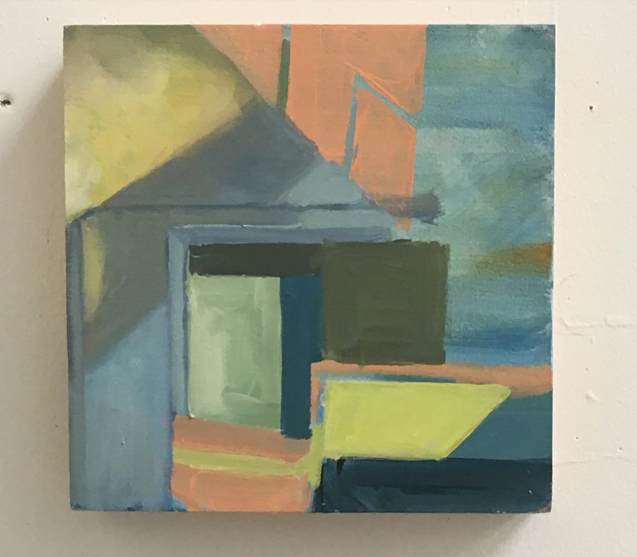 Lecture, Oil on panel, 6x6"