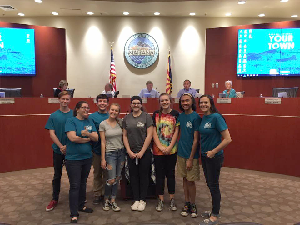 Pictured above: Will Klein, Heidi Barker, Jose Gonzalez, Hannah Stock, Taylor Nixon, Emma Winters, Jonathan Emmerick, Sarah Ross