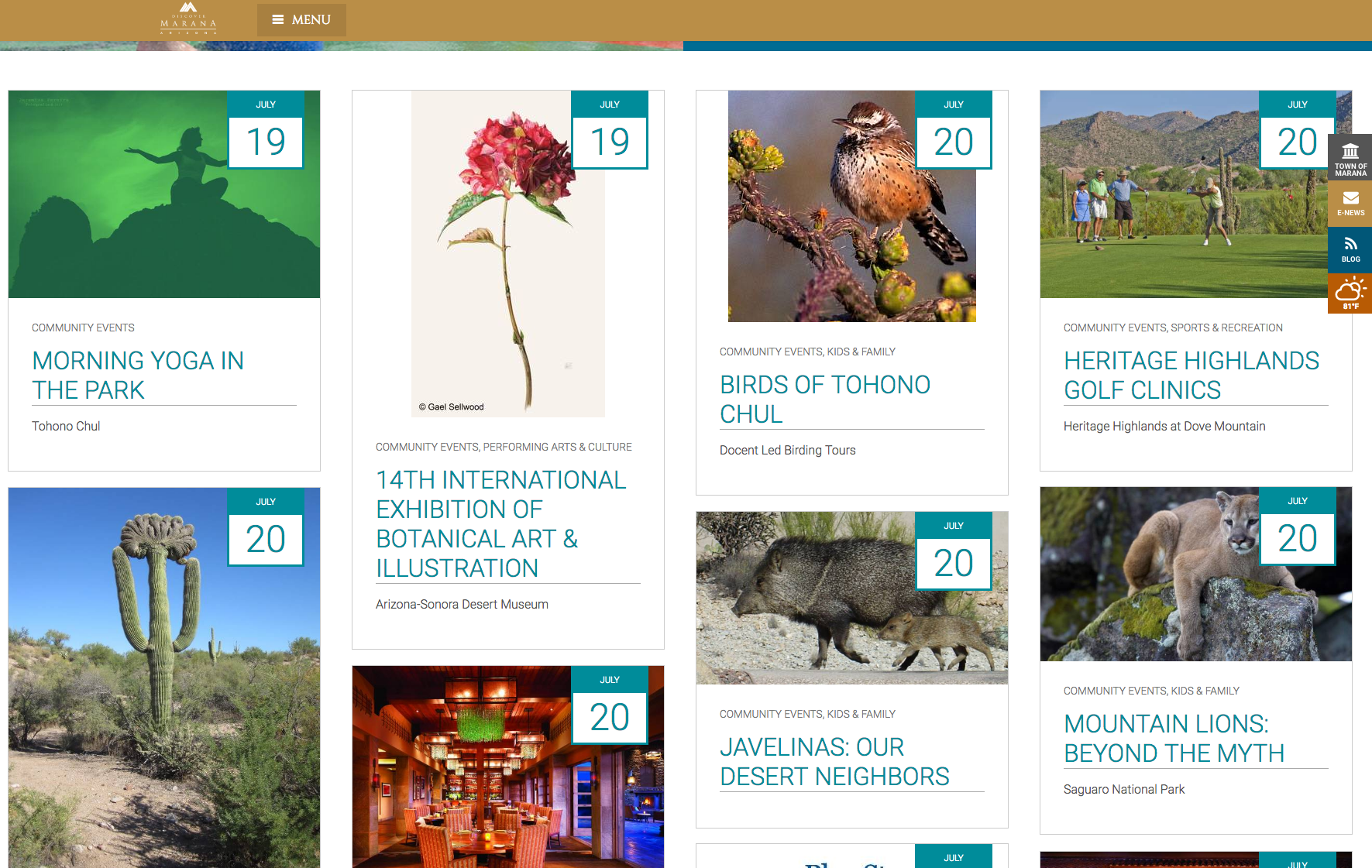 Discover Marana Earns 2016 Governor’s Tourism Award for Interactive