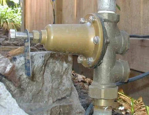 Close up of a PRV installed on a home