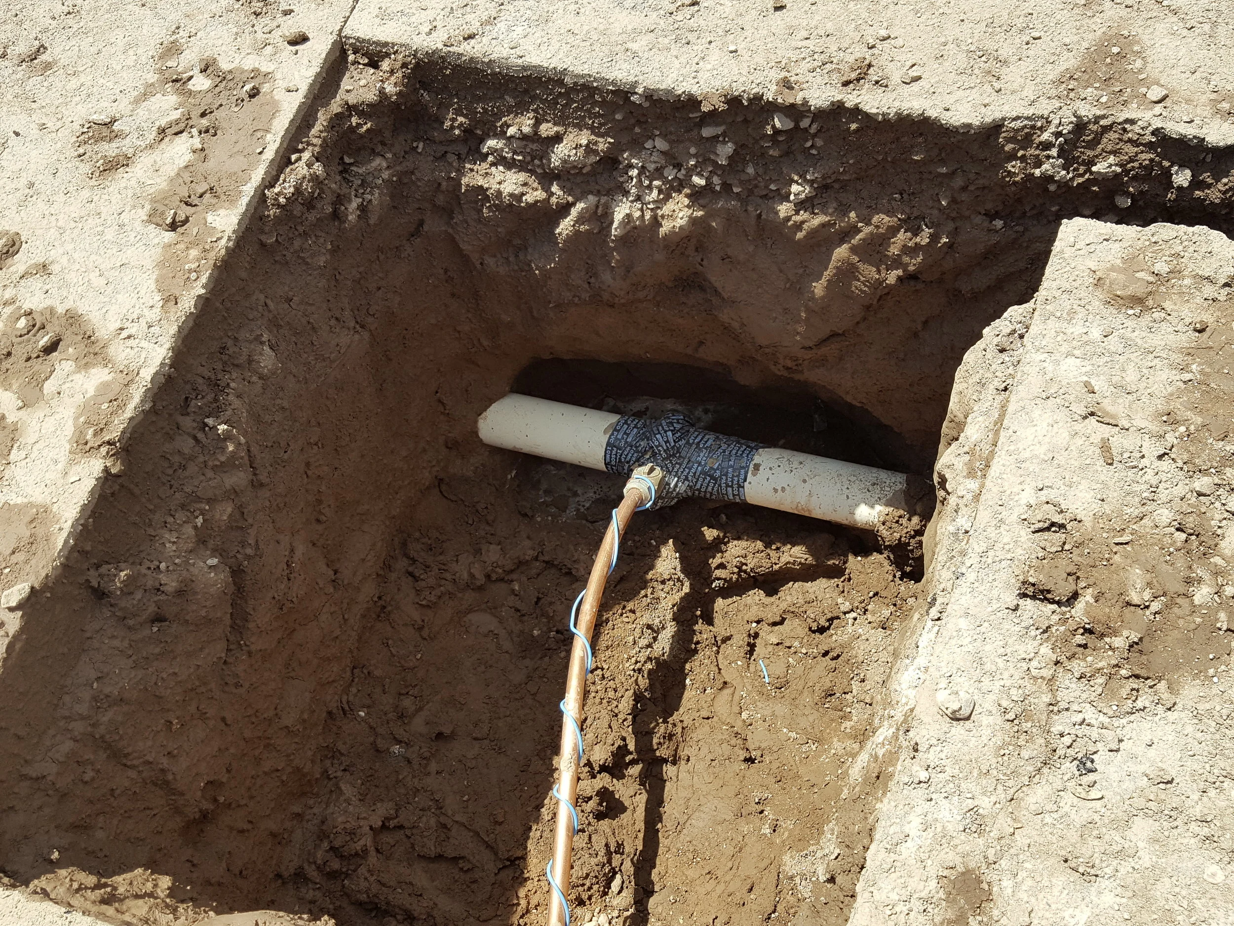 A completed leak repair.