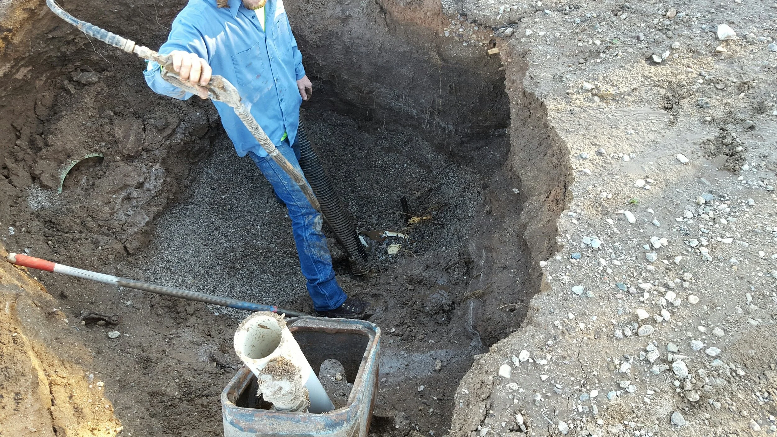 The positions Marana Water staff get into to repair leaks