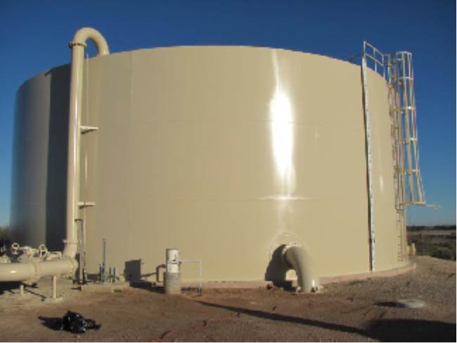  Freshly painted water storage tank 