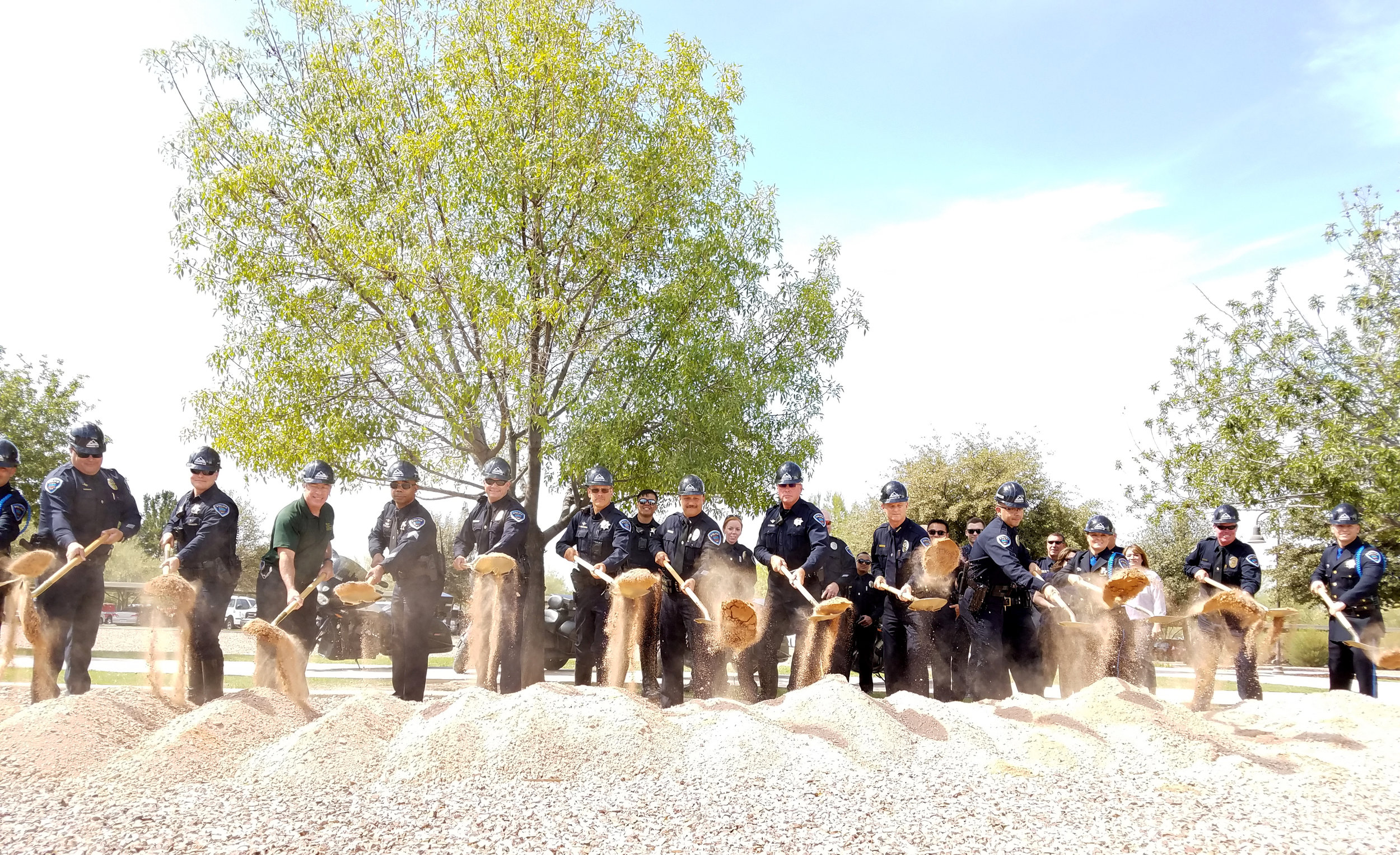 Town of Marana police break ground for the new police facility.