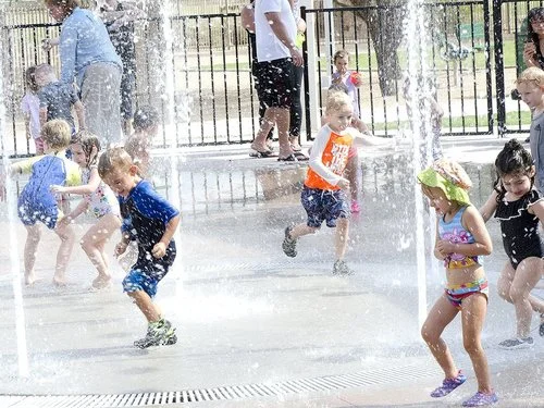 Fun at the splash pad.