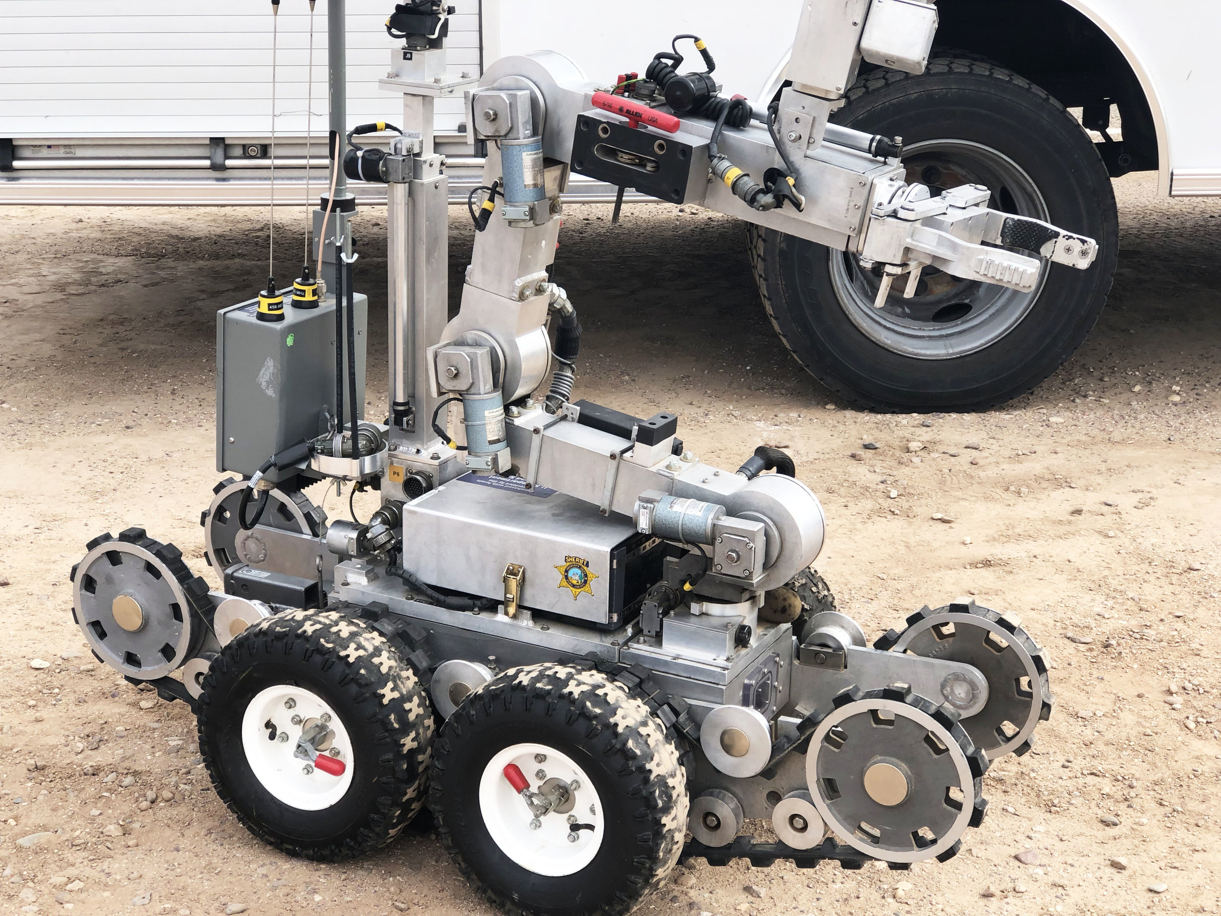  The Pima County Bomb Squad had a few of their robots on display.  