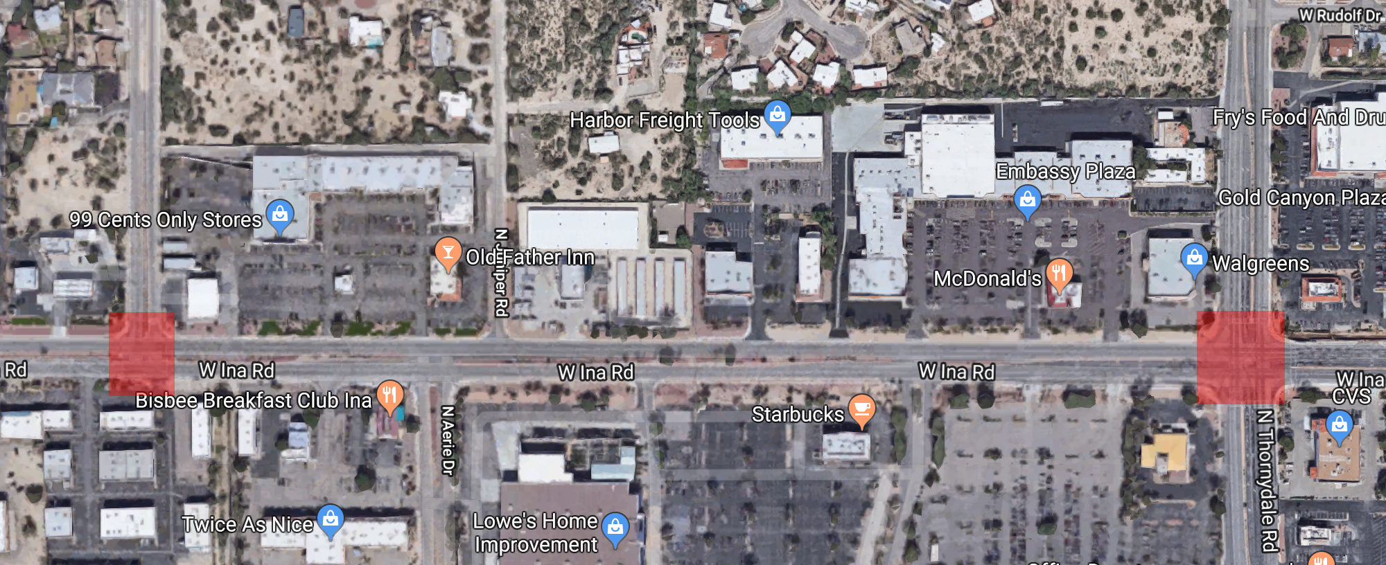 Nighttime utility work will occur at the Ina/Thornydale and Ina/Old Father intersections.