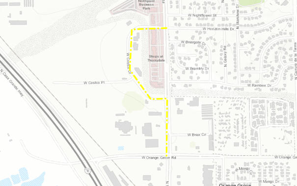 TRAFFIC ALERT: Costco Drive and Orange Grove/Thornydale Intersection - Night Work