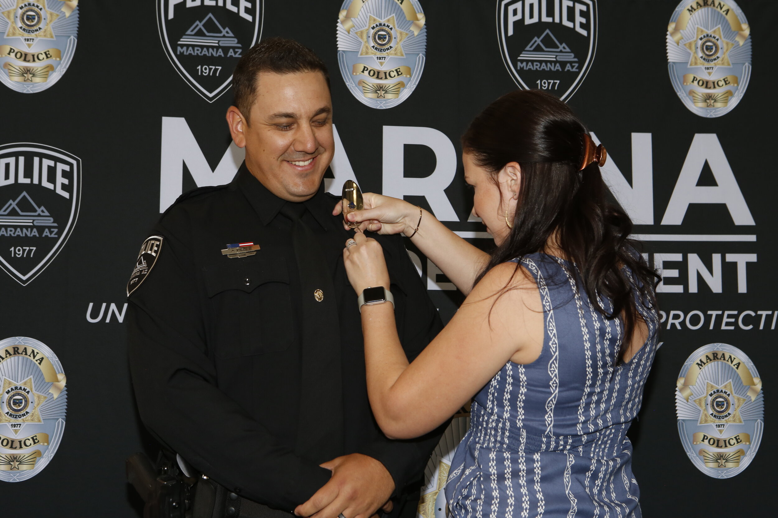  Officer Alex Mejia badge pinning 