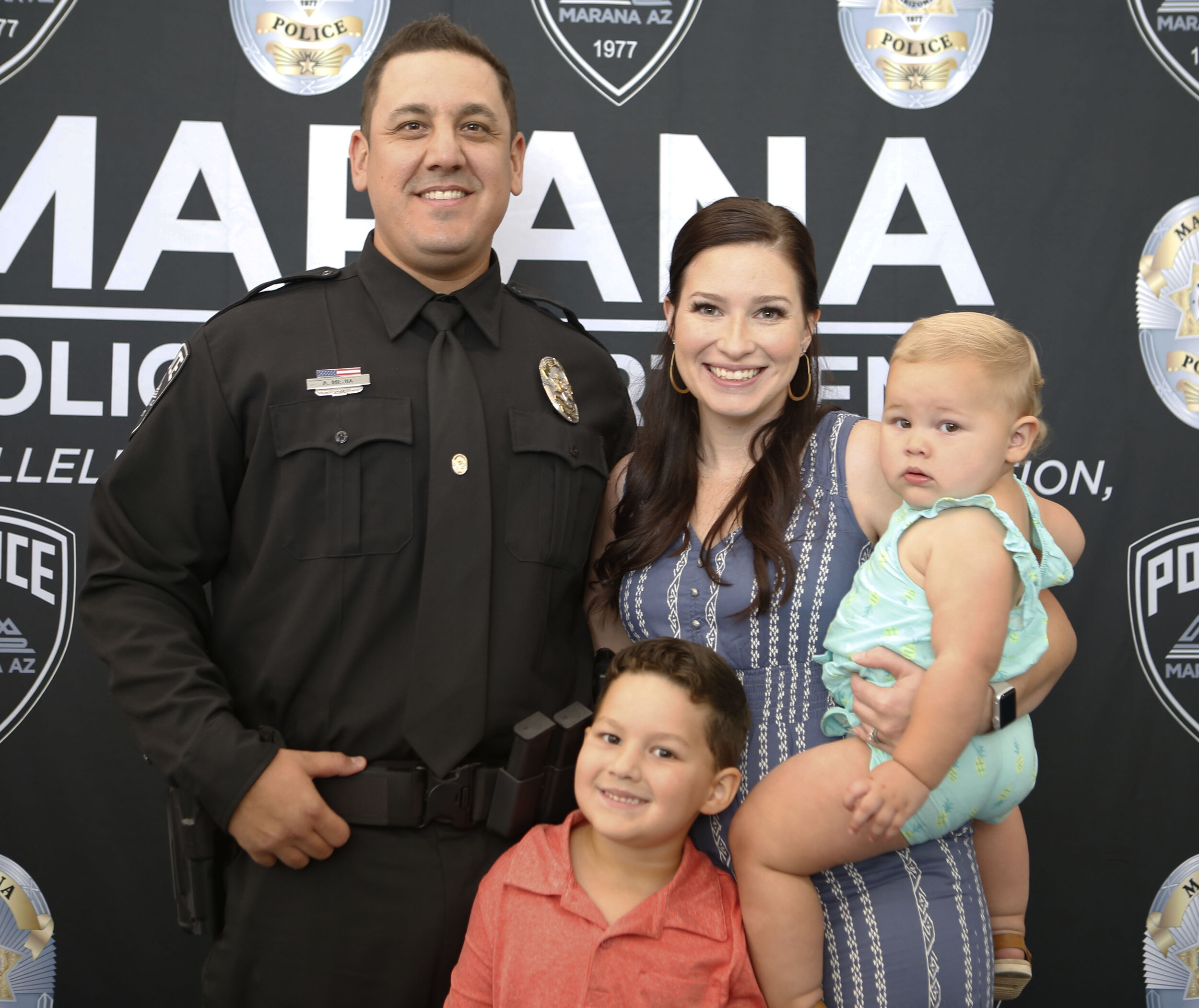  Officer Alex Mejia with family 