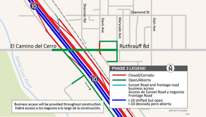 ADOT: Ruthrauff Road/El Camino del Cerro reopens over Interstate 10 — Town  of Marana