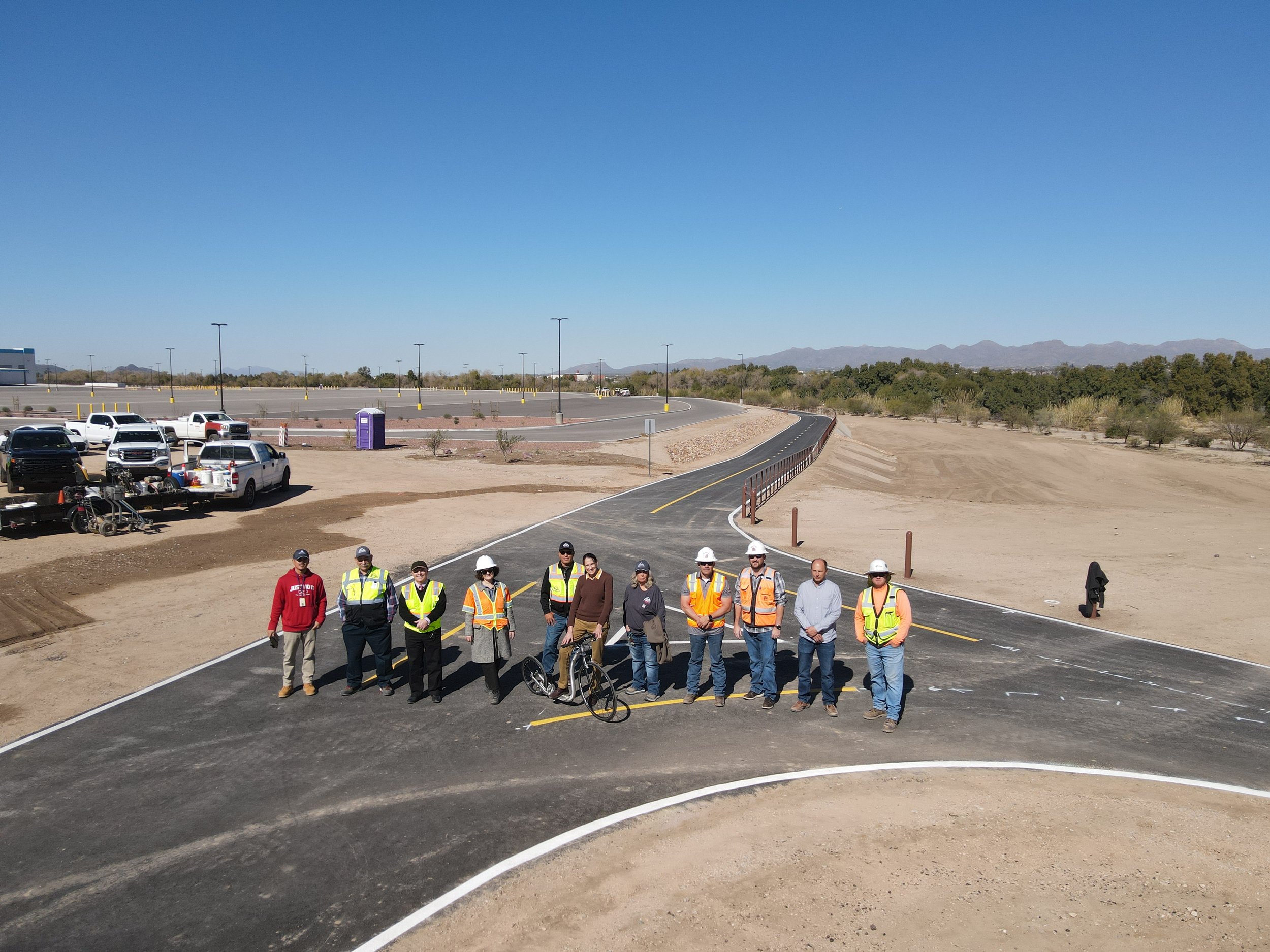  Pima County and Town of Marana leaders pose during opening of Loop pathway 