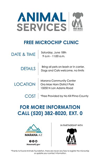 Free Microchip Clinic — Town of Marana